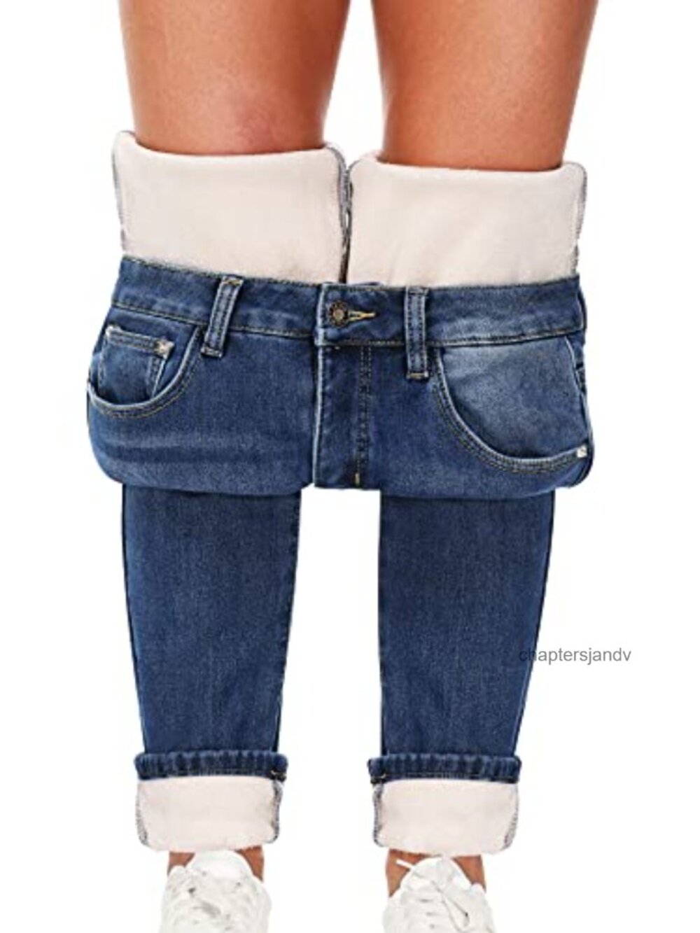 Women's Fleece Lined Thermal Skinny Jeans Stretch Winter Warm Denim Pants